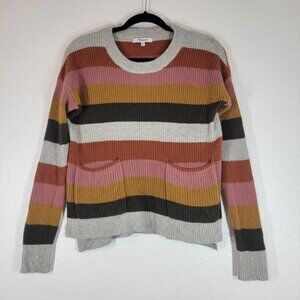 Madewell Knit Sweater Thompson Women Size XXS Striped Long Sleeve Pockets
